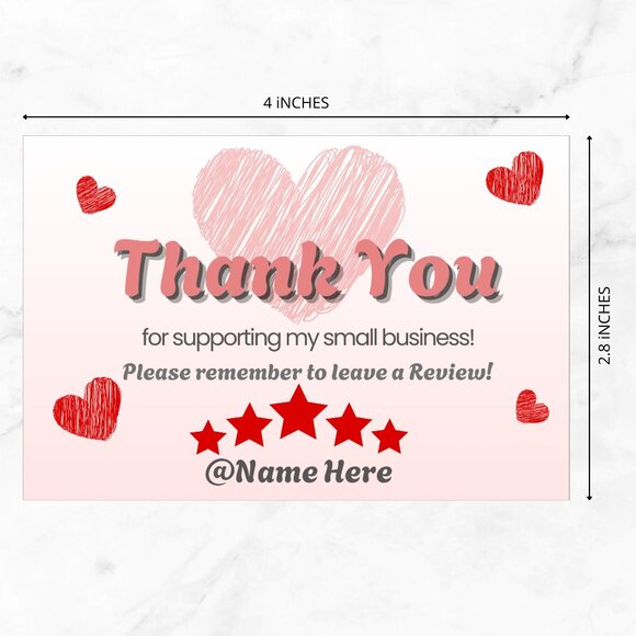 60 Heratsl Thank You Cards 4 x 2.8 - Picture 7 of 7